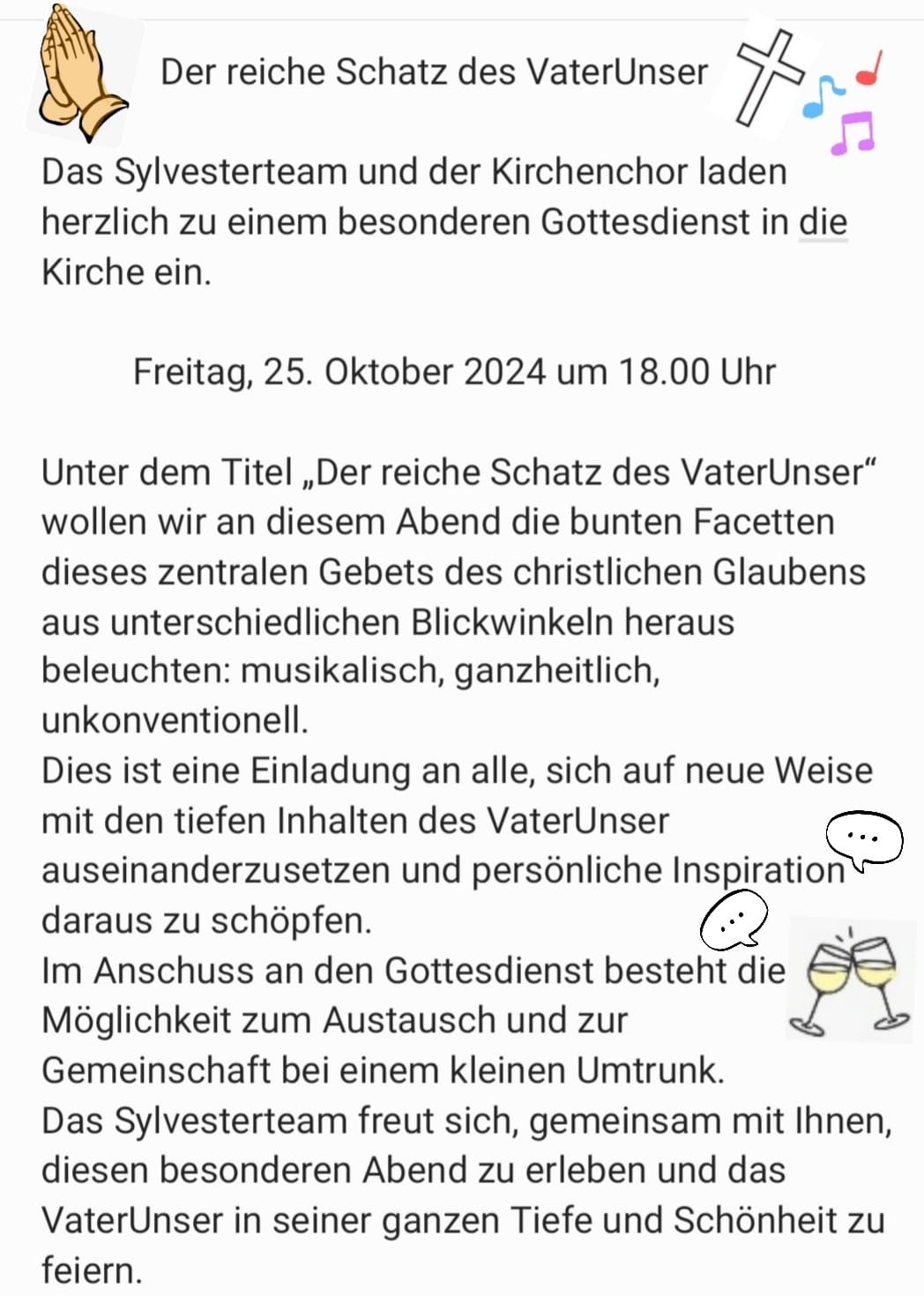 Vater unser Veranstaltung